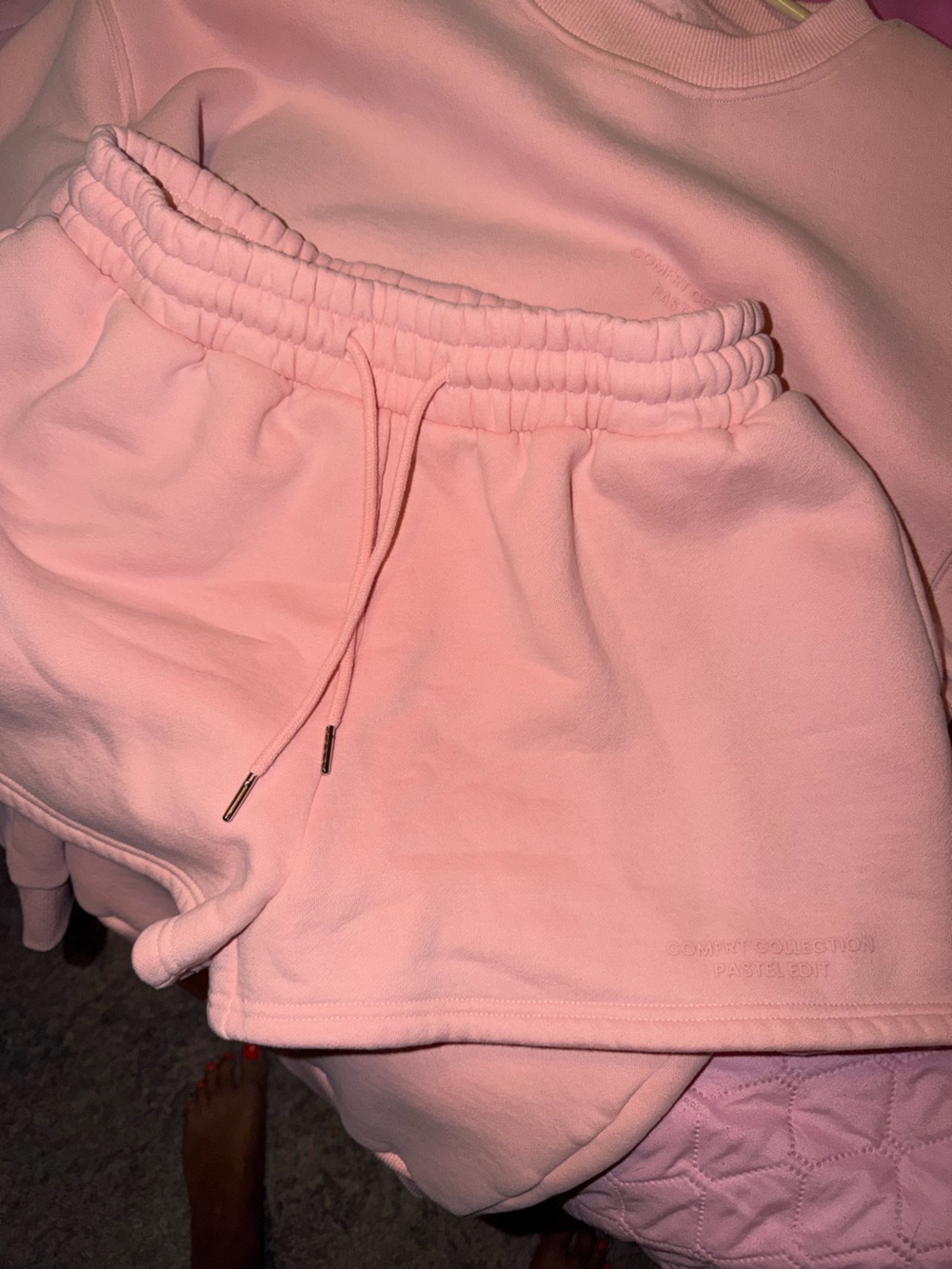 Women’s Comfrt Pastel CollectionPink Elastic-Waist Pull-On Shorts